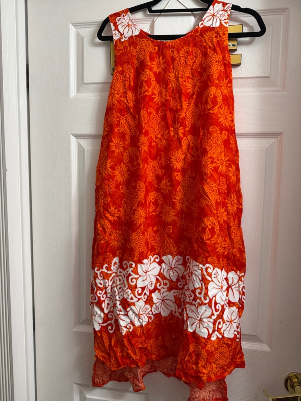 Women's Orange Floral Swim Coverup Dress
